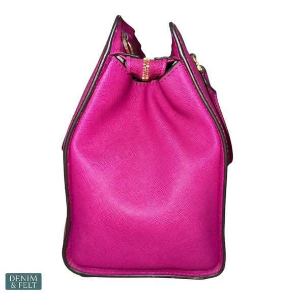 Michael Kors Selma Large Saffiano Leather Satchel Tote Bag Fuchsia Pink - Picture 4 of 14